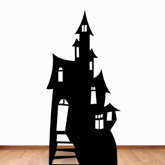 Haunted House Large Black Silhouette Cutout - mycardboardcutout