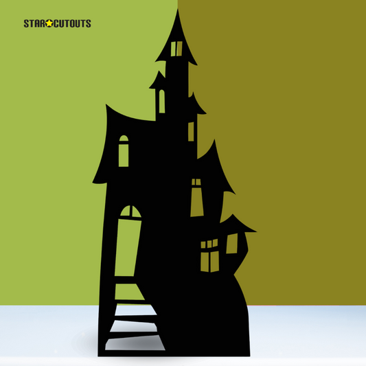 Haunted House Large Black Silhouette Cutout - mycardboardcutout