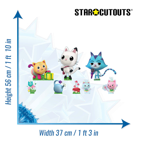 SC4564 Pandy Paws, CatRat, Pillow Cat Cardboard Cutout Decoration Multi Pack - Gabbys Dolhouse Height 56cm