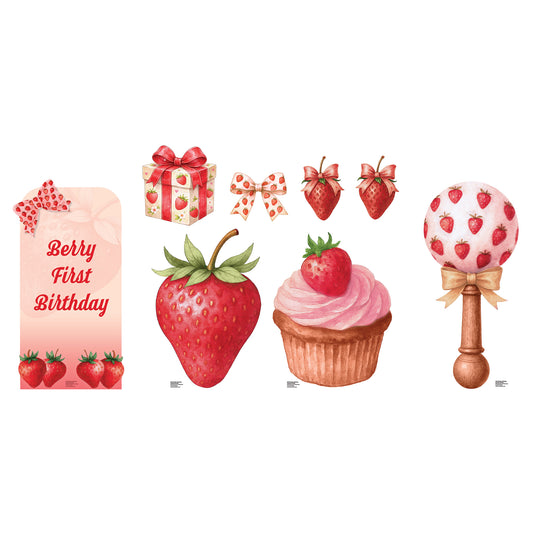 SC4779 Berry Birthday Cupcake Star Mini Bundle – Multi-Function Cardboard Cutouts Height 65cm