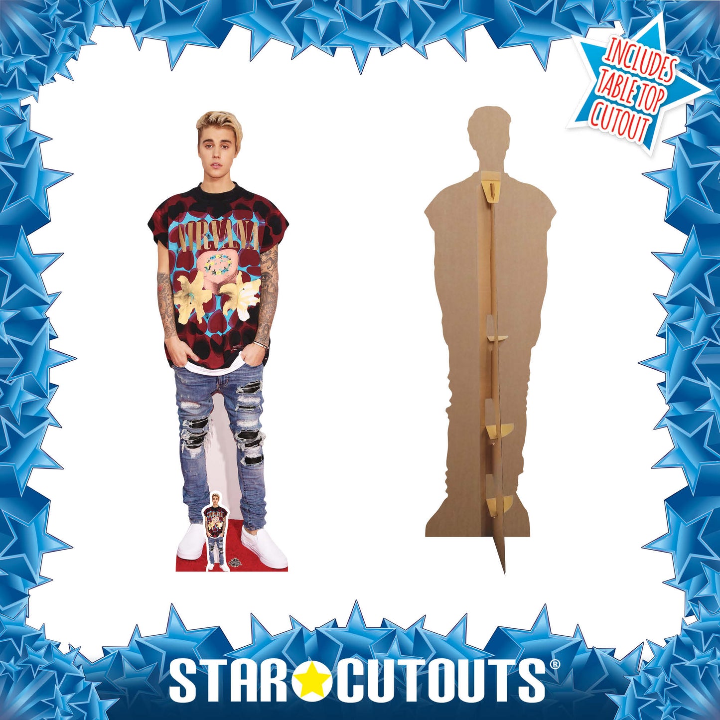 SC1110 Justin Bieber Ripped Jeans Cardboard Cut Out Height 176cm