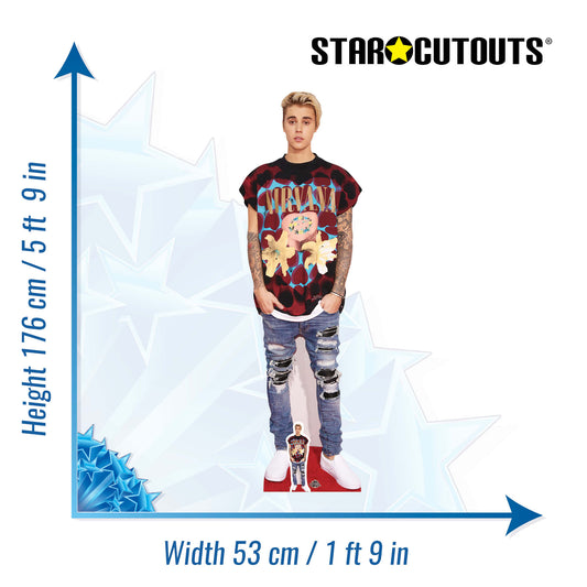 SC1110 Justin Bieber Ripped Jeans Cardboard Cut Out Height 176cm