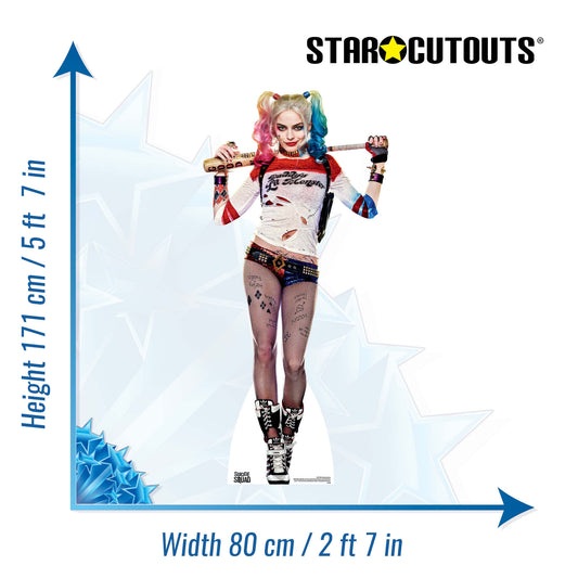SC1220 Harley Quinn Margot Robbie Cardboard Cut Out Height 171cm - mycardboardcutout