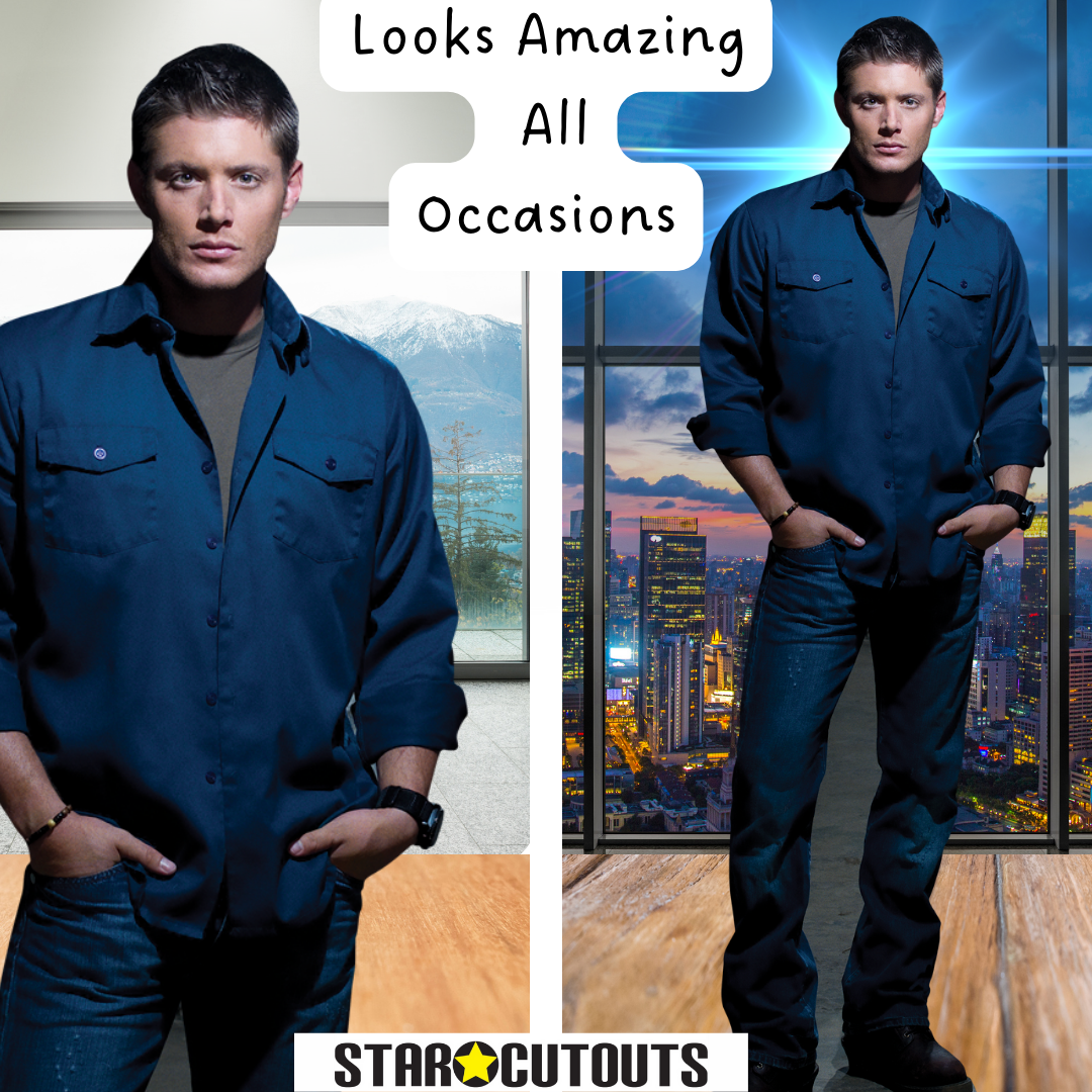 Dean Winchester Blue Shirt  Jeans Jensen Ackles Supernatural Cardboard Cutout Lifesize