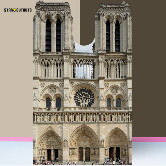 SC1358 Notre-Dame French Cathedral Cardboard Cut Out Height 173cm - mycardboardcutout