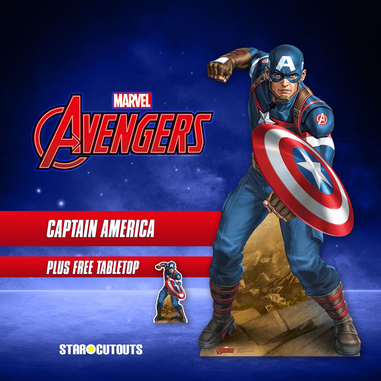 Captain America Avengers Marvel  Cardboard Cut Out Height 183cm
