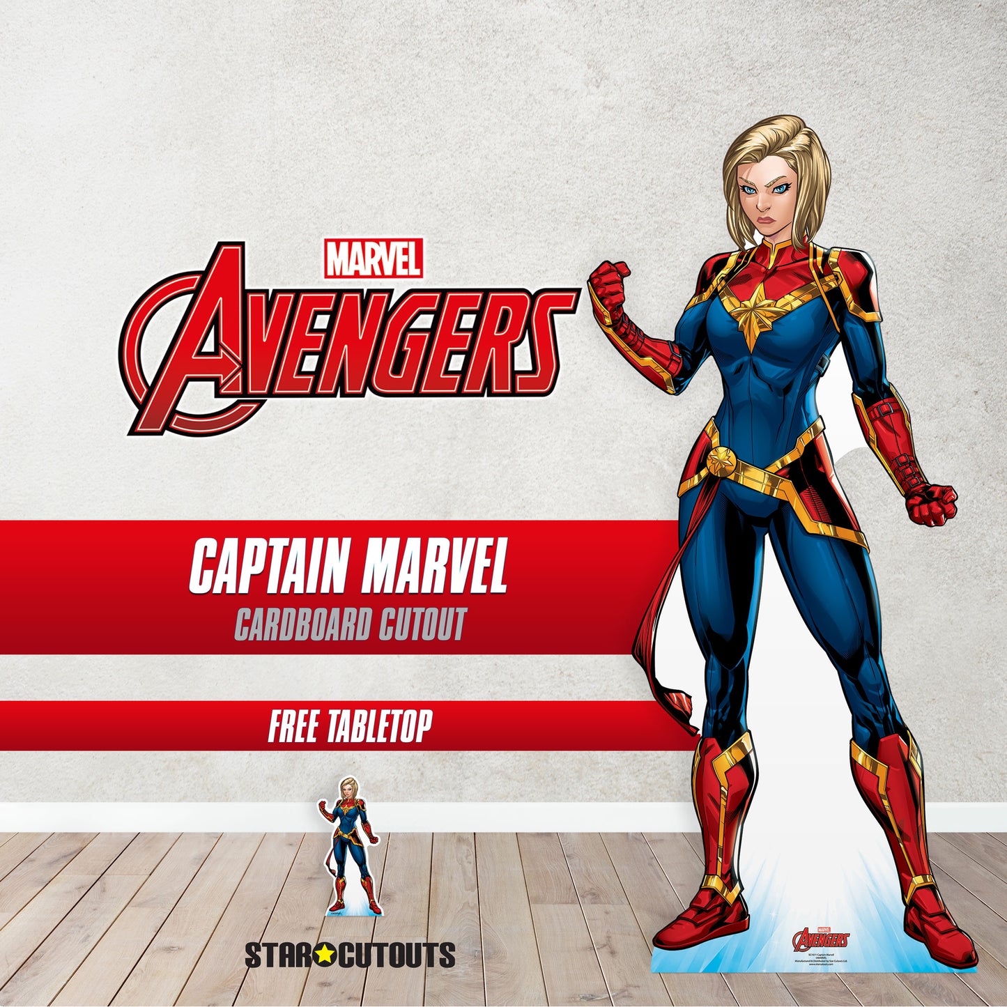 SC1611 Captain Marvel Super Hero Cardboard Cutout With Mini Height 184cm