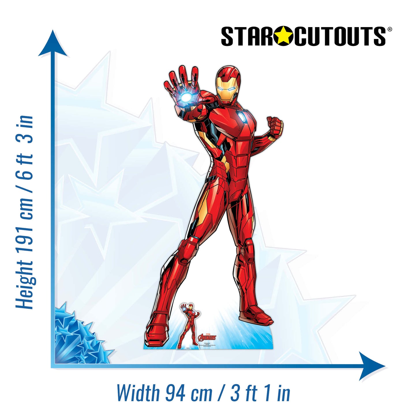 Iron Man Superhero Cardboard Cut Out Height 191cm