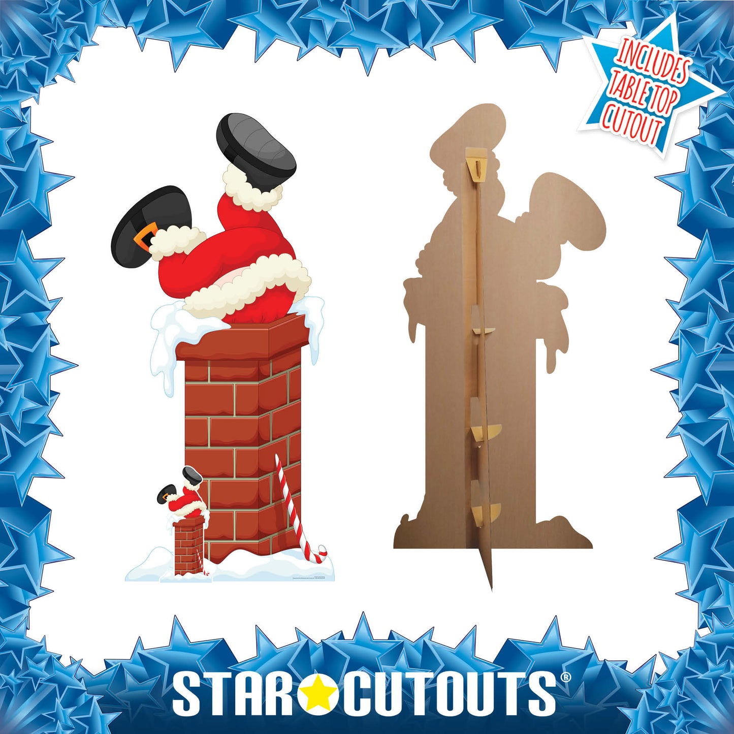 Santa Claus Father Christmas Stuck In Chimney Cardboard Cutout Height 195cm - mycardboardcutout
