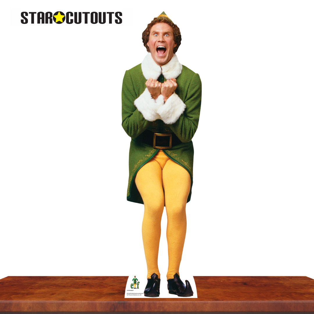 SC1659 Buddy Elf Excited For Christmas (Star Mini) Cardboard Cut Out Height 88cm - mycardboardcutout