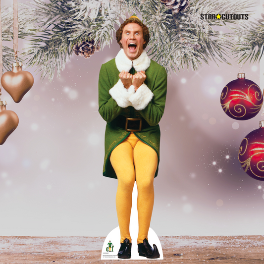 SC1659 Buddy Elf Excited For Christmas (Star Mini) Cardboard Cut Out Height 88cm - mycardboardcutout