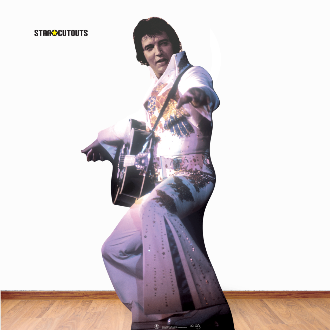 Elvis in White Jump Suit Cardboard Cutout - mycardboardcutout