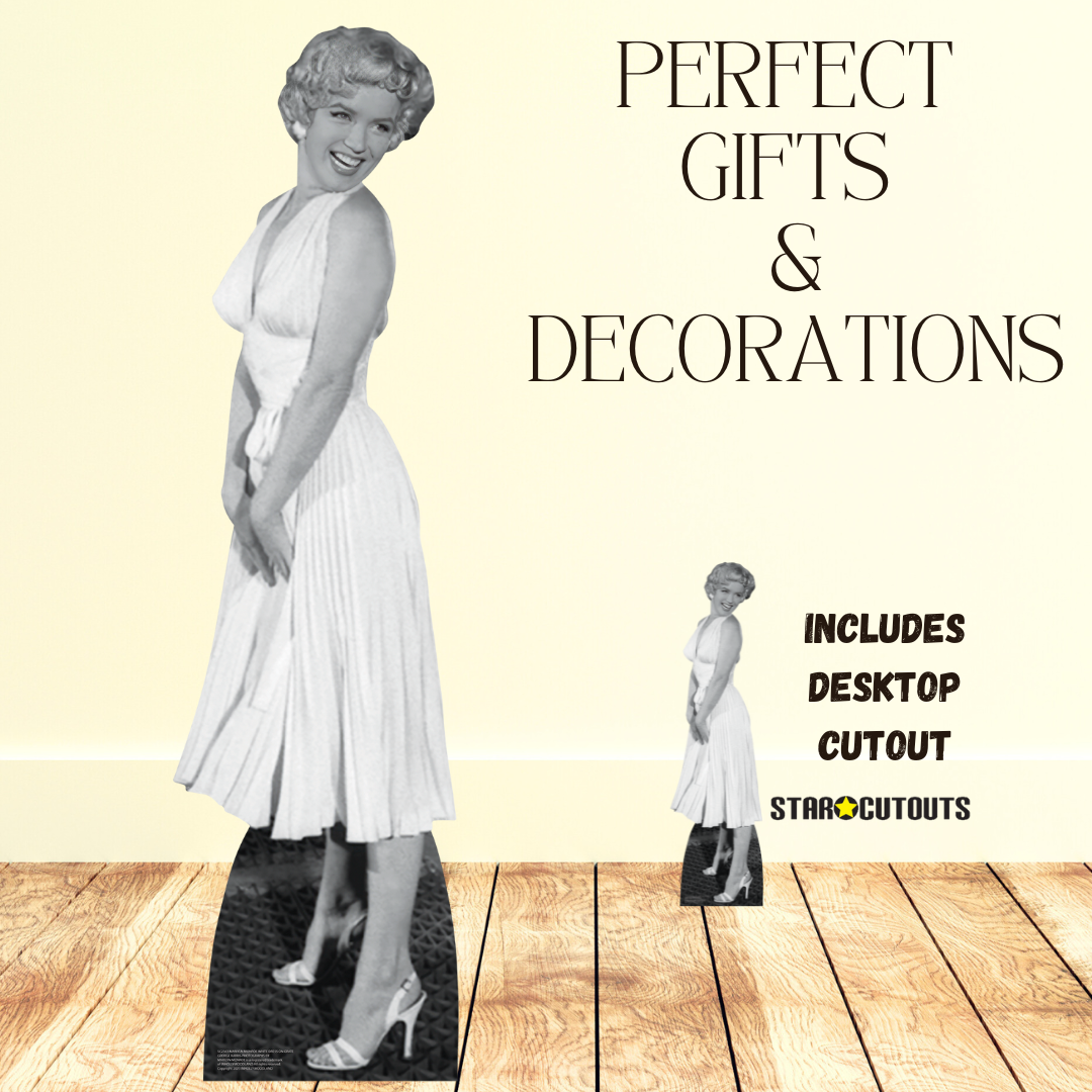 SC2383 Marilyn Monroe White Ivory Cocktail Dress Cardboard Cut Out Height 168cm - mycardboardcutout