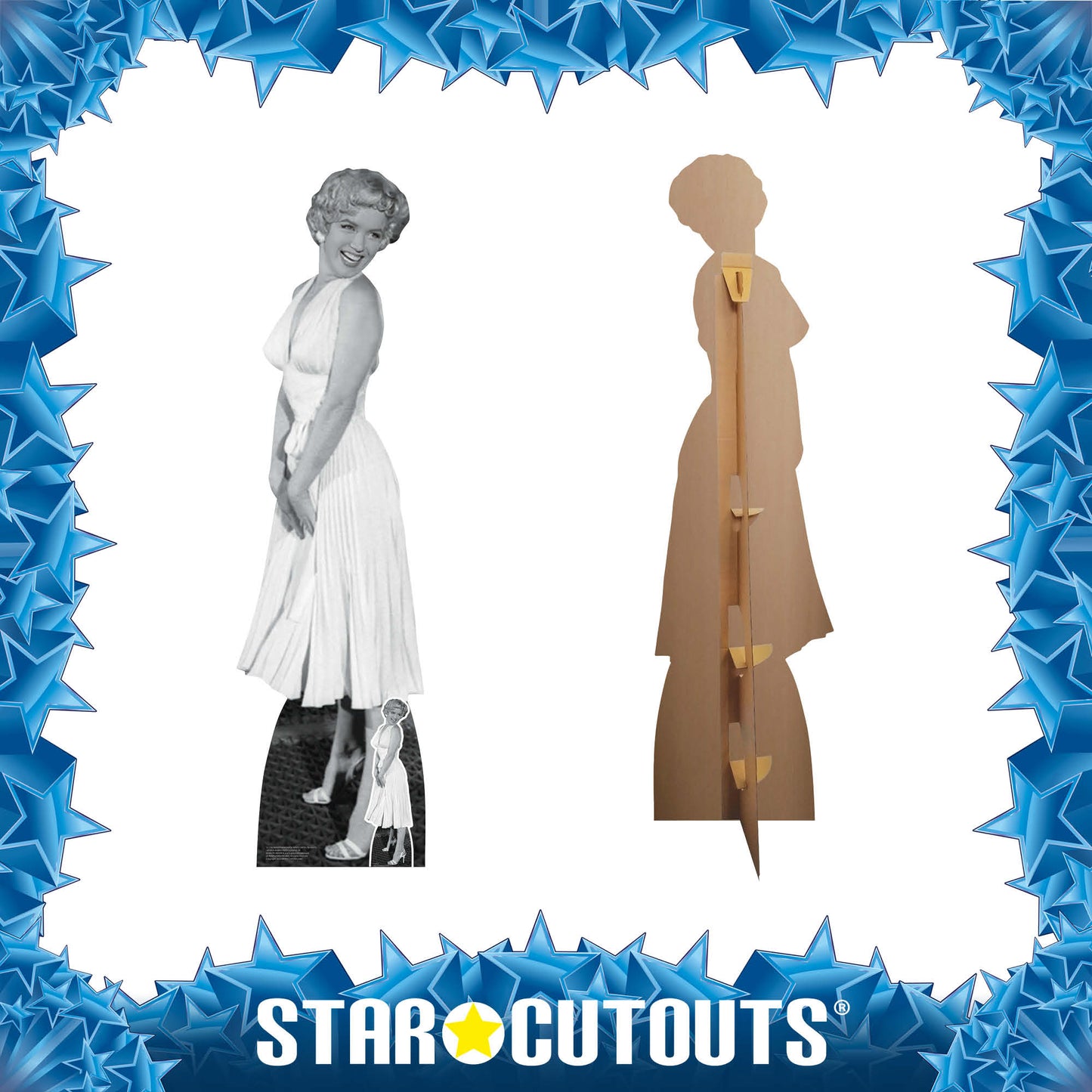 SC2383 Marilyn Monroe White Ivory Cocktail Dress Cardboard Cut Out Height 168cm - mycardboardcutout