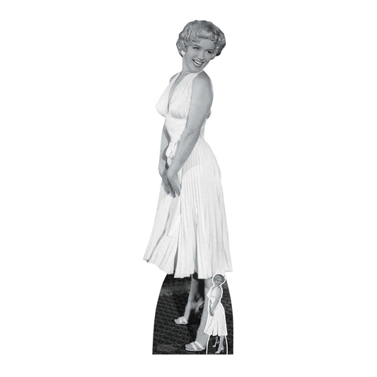 SC2383 Marilyn Monroe White Ivory Cocktail Dress Cardboard Cut Out Height 168cm - mycardboardcutout