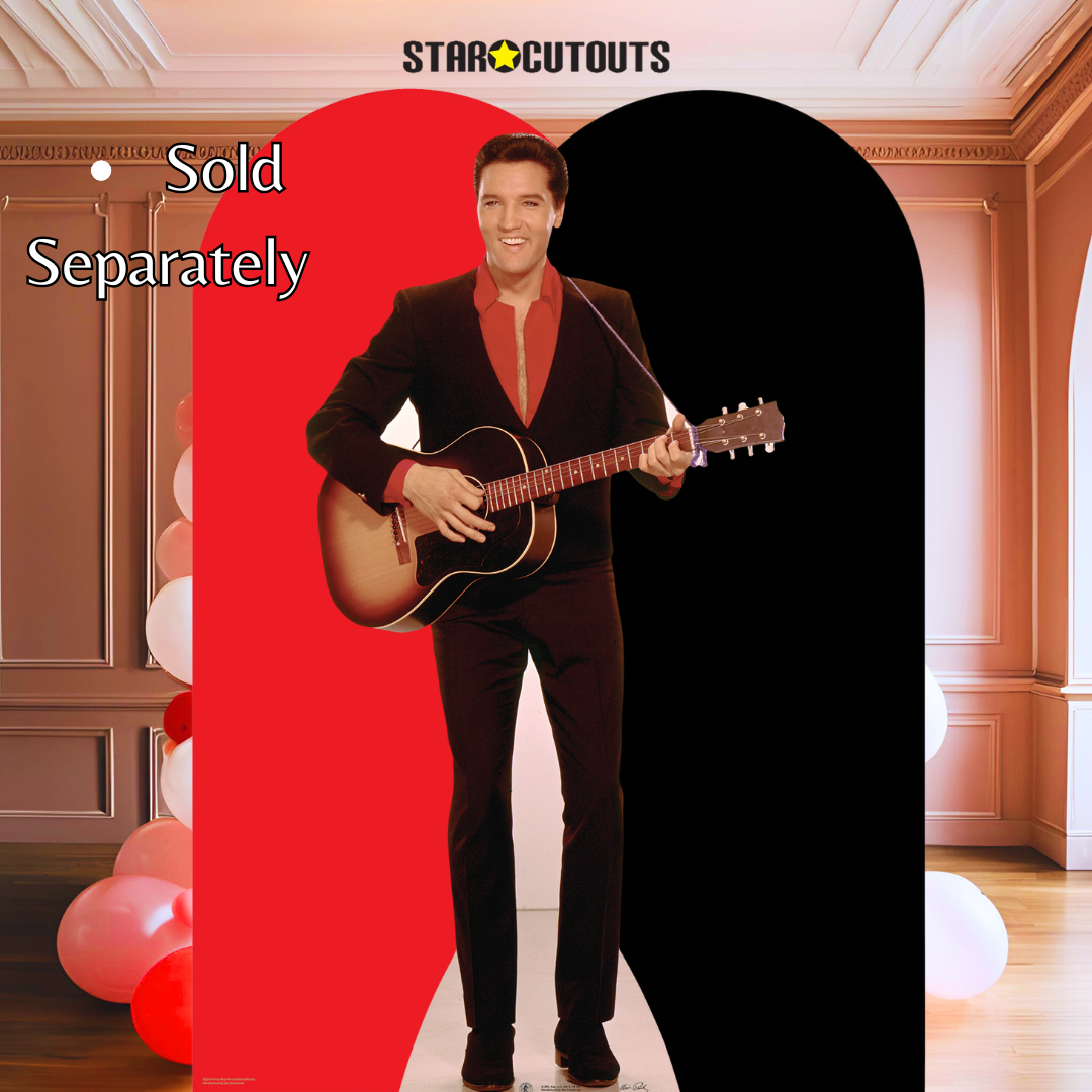 Elvis Red Shirt and Guitar Cardboard Cutout - mycardboardcutout