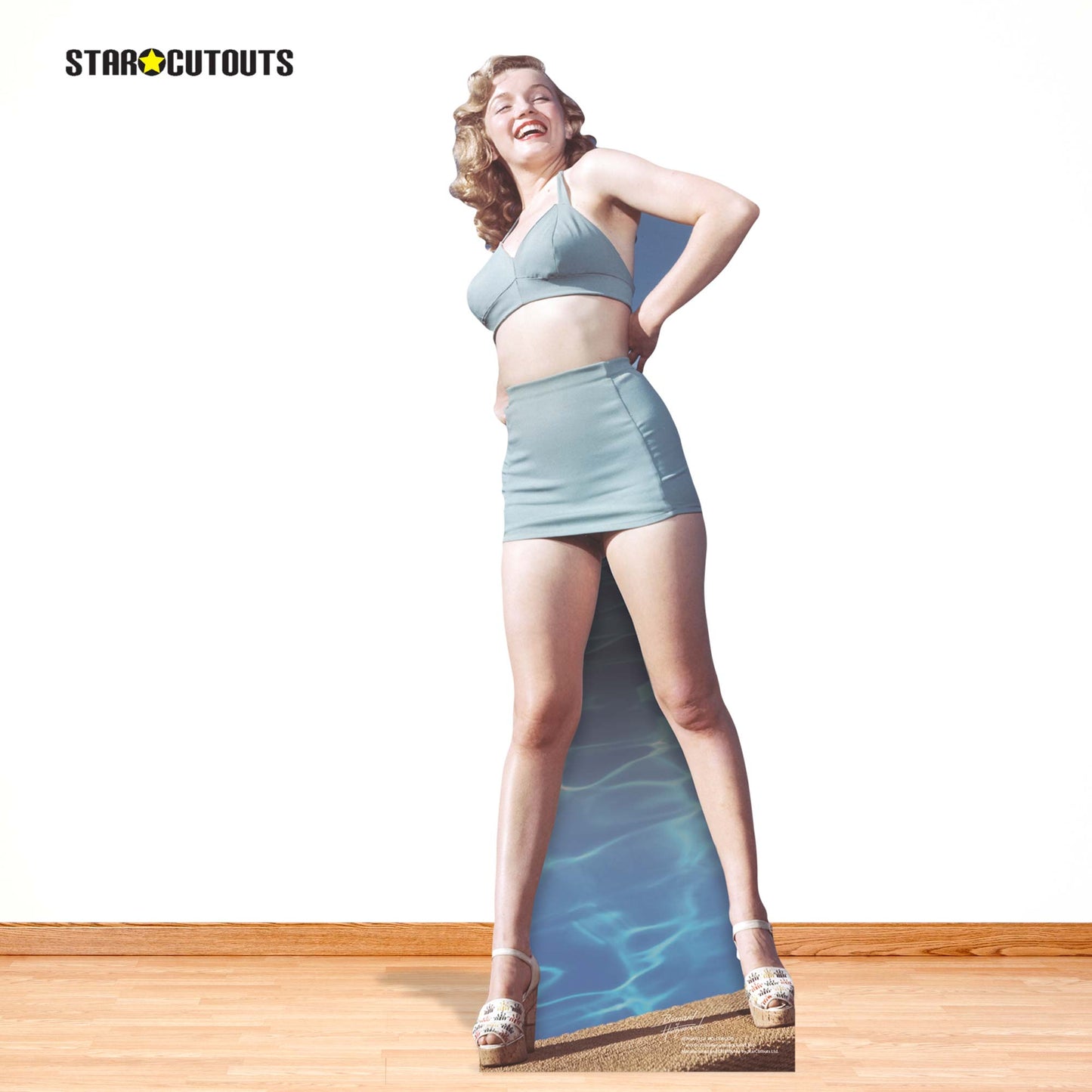 Marilyn Monroe Blue Bikini Cardboard Cutout Lifesize