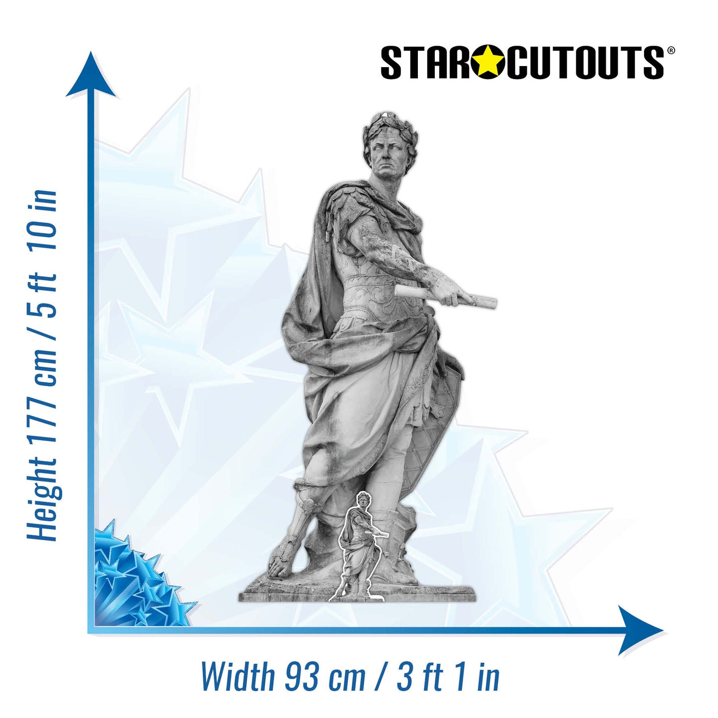 SC4147 Julius Caesar Roman Statue Cardboard Cut Out Height 177cm