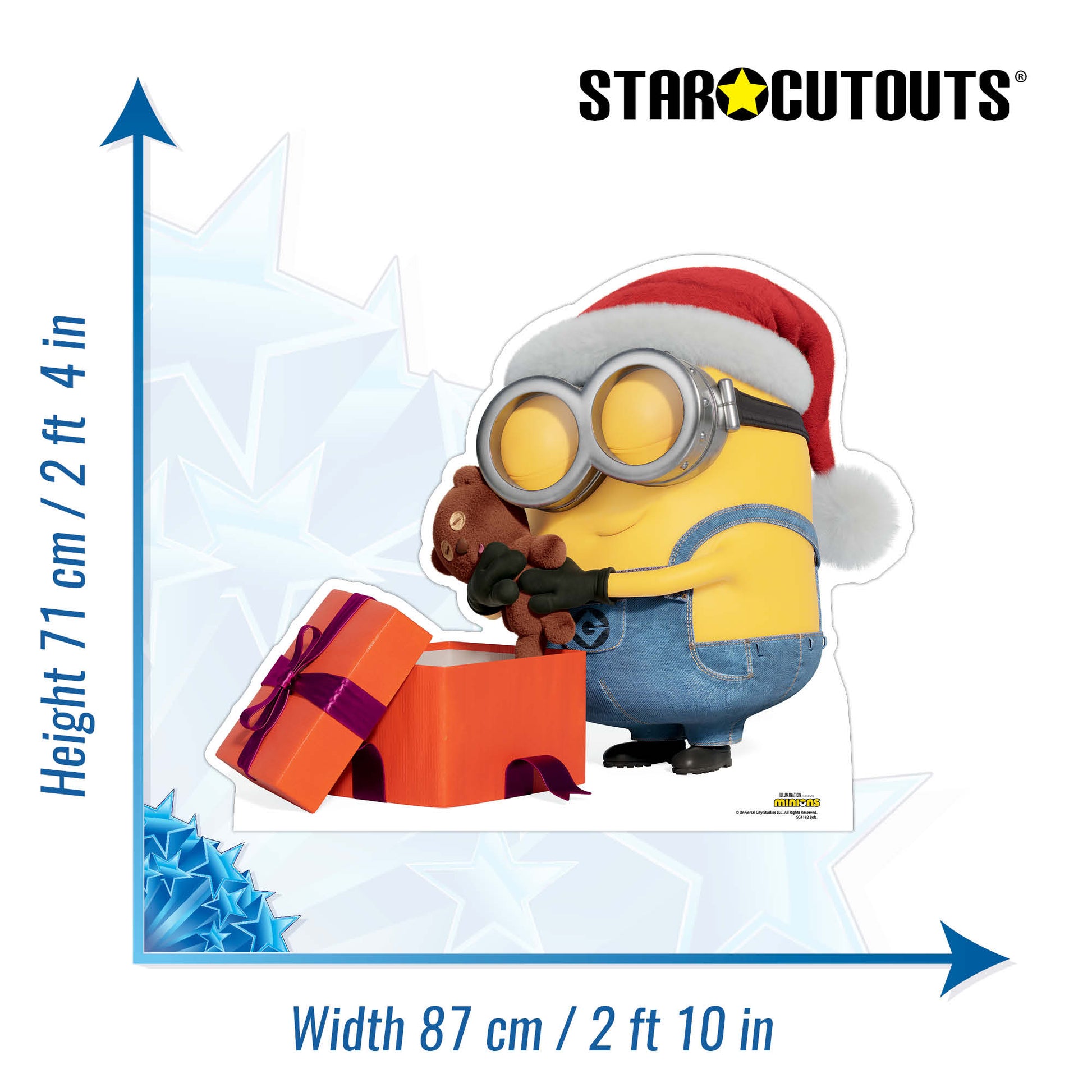 SC4182 Minion Bob Xmas Cardboard Cut Out Height 71cm - mycardboardcutout