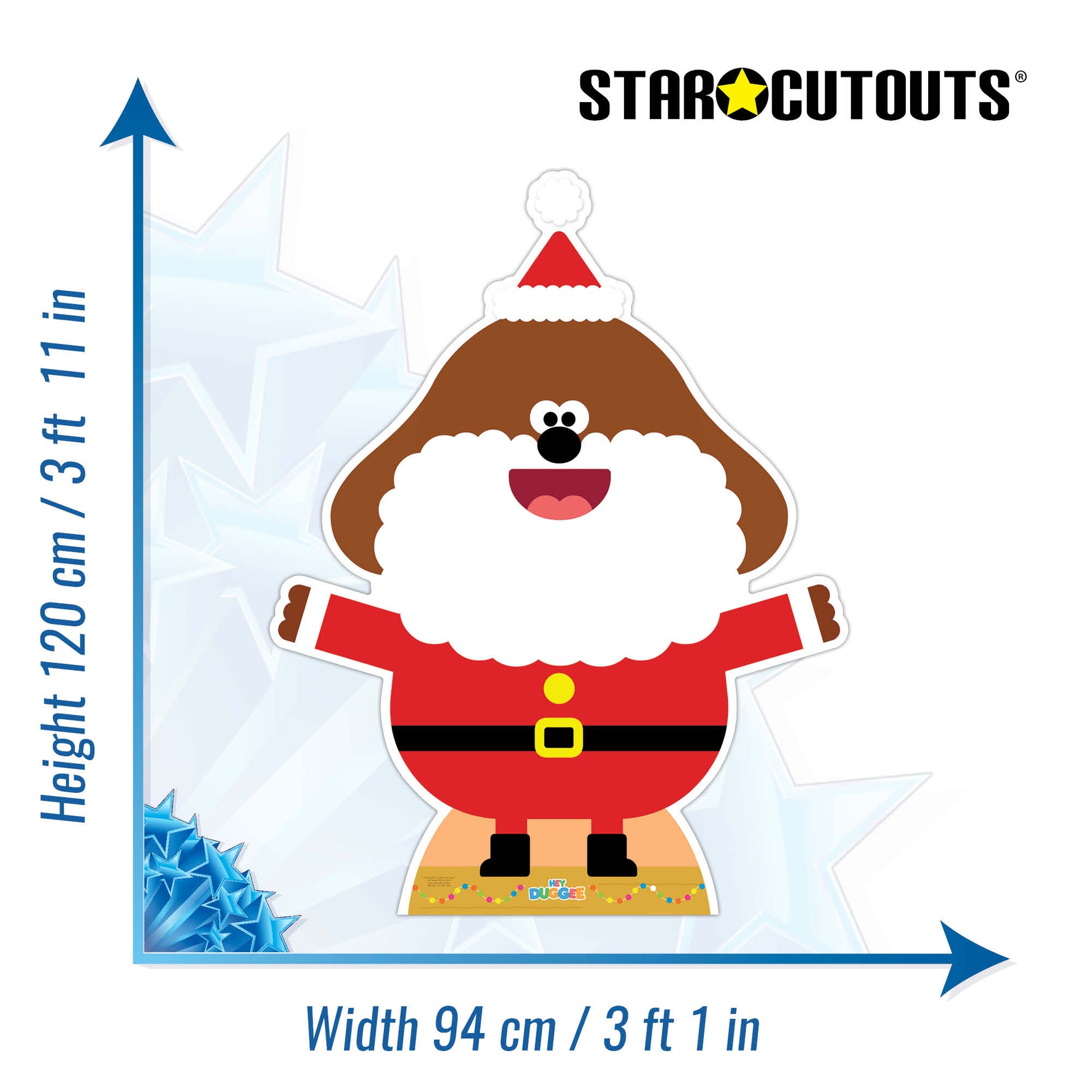 SC4194 Hey Duggee Christmas Cardboard Cut Out Height 120cm - mycardboardcutout