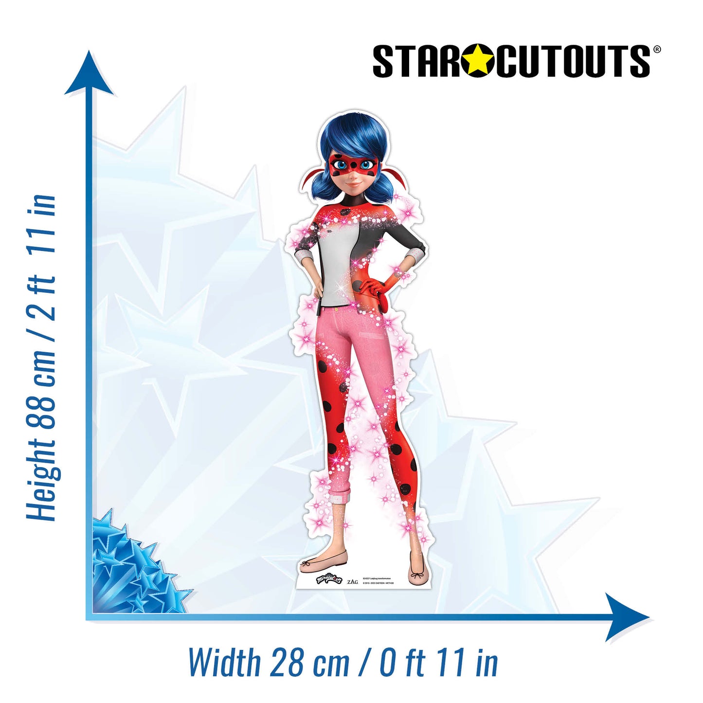 Ladybug Transformation Star Mini Cardboard Cut Out Height 88cm - mycardboardcutout