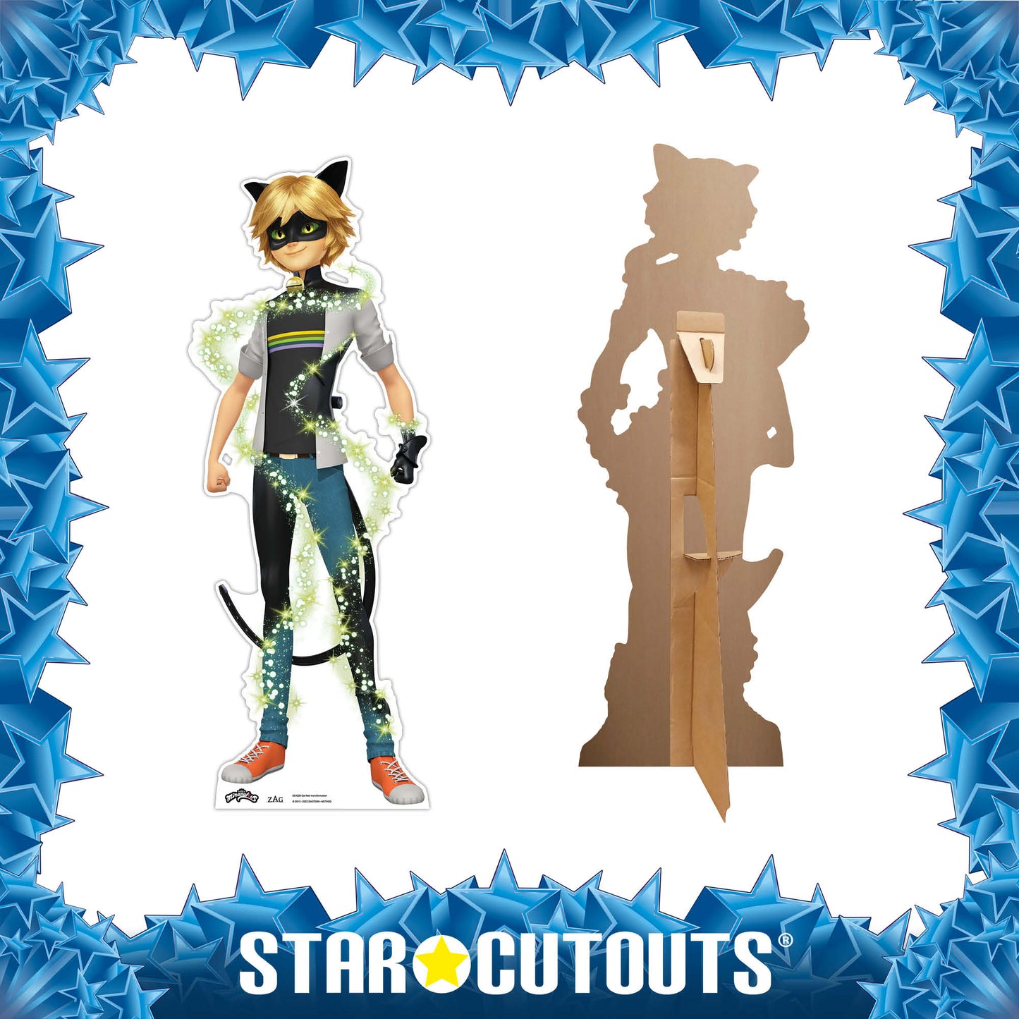 Cat Noir Transformation Star Mini Cardboard Cut Out Height 95cm - mycardboardcutout