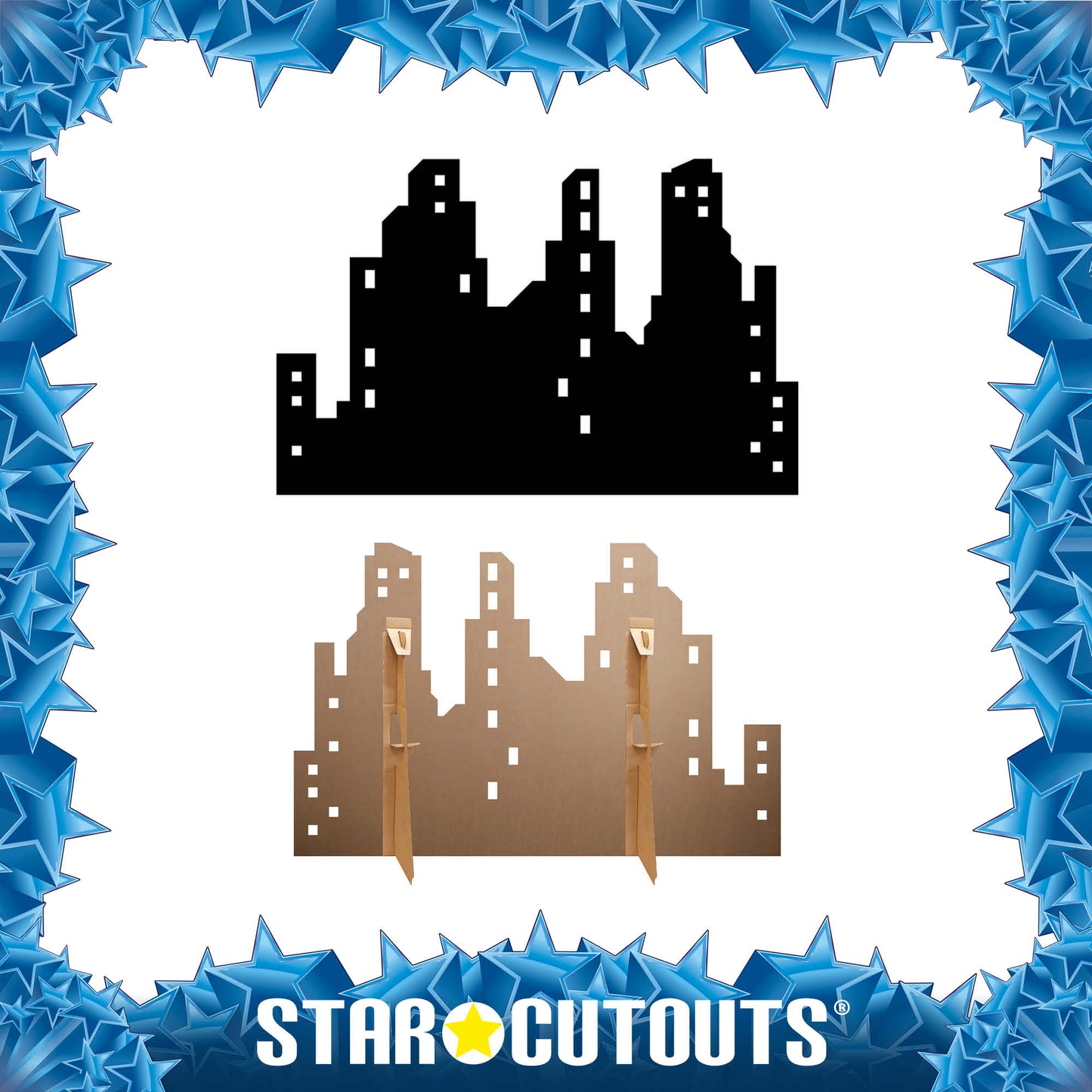 City Skyline Silhouette Cardboard Cut Out Height 82cm - mycardboardcutout