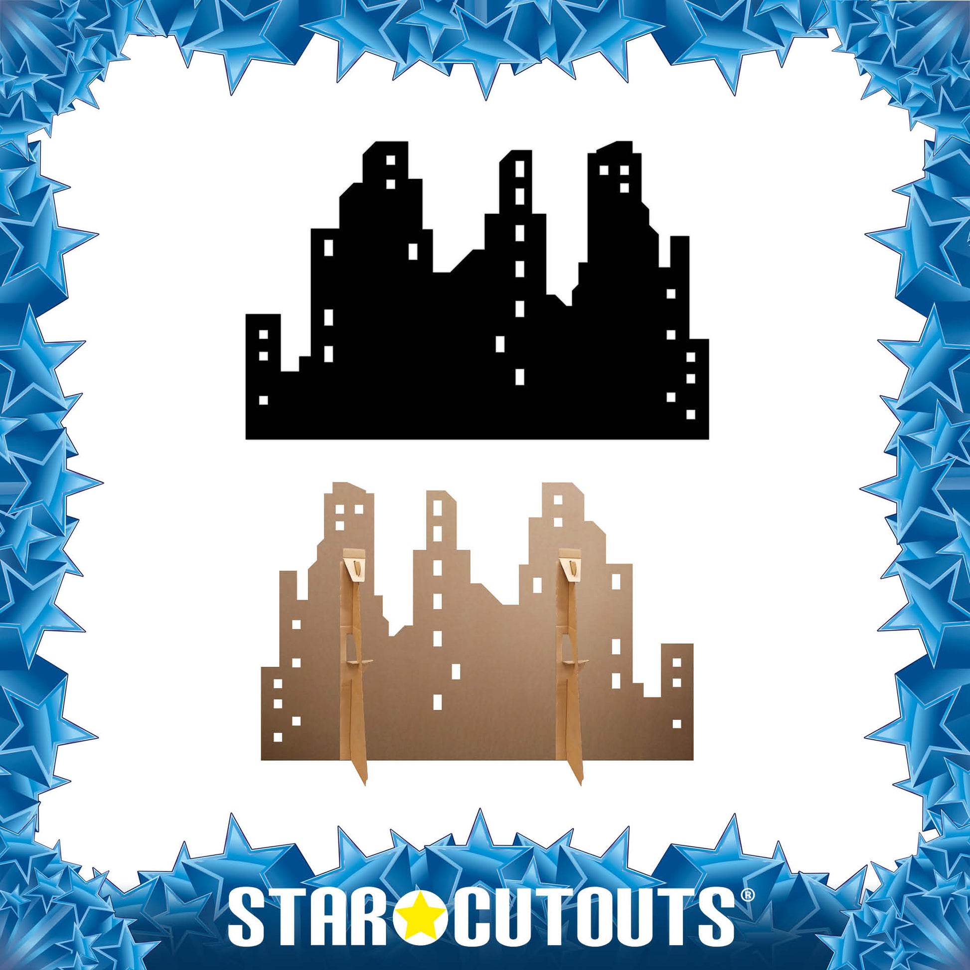 City Skyline Silhouette Cardboard Cut Out Height 82cm - mycardboardcutout