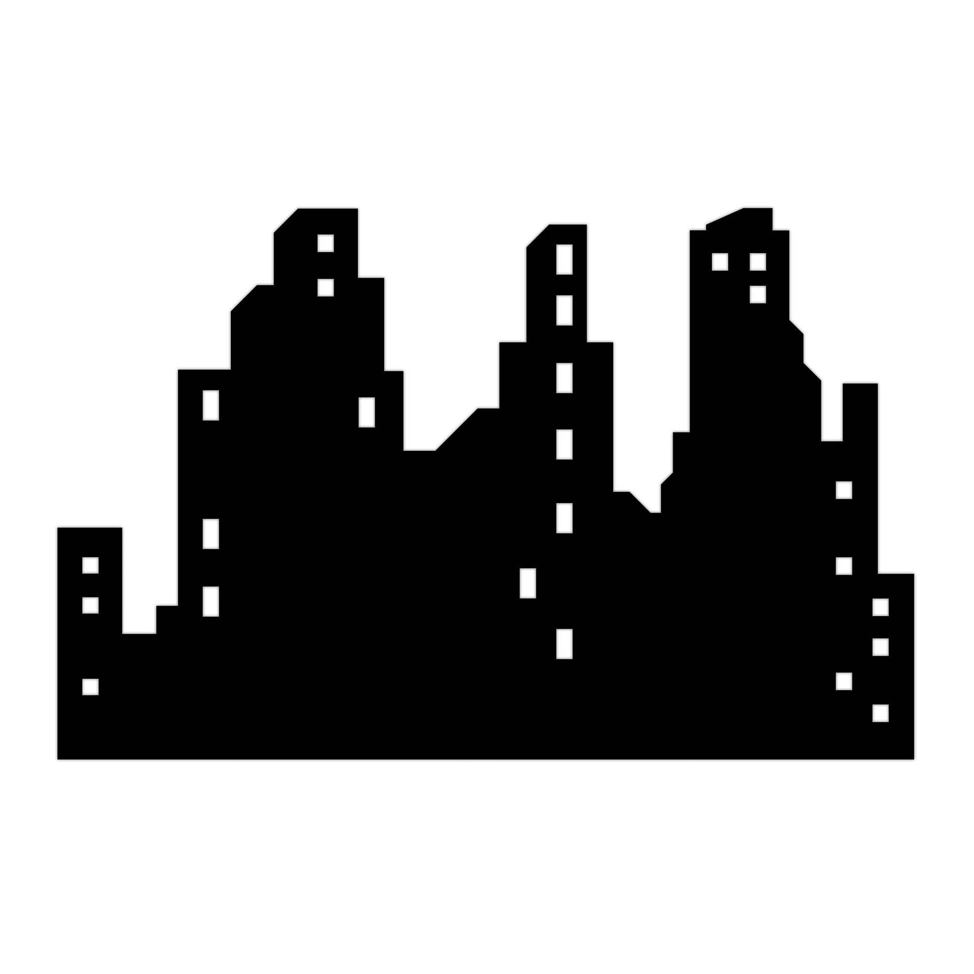 City Skyline Silhouette Cardboard Cut Out Height 82cm - mycardboardcutout