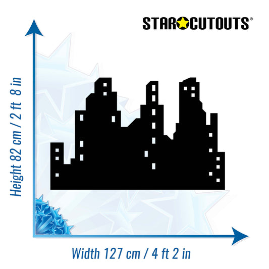 City Skyline Silhouette Cardboard Cut Out Height 82cm - mycardboardcutout