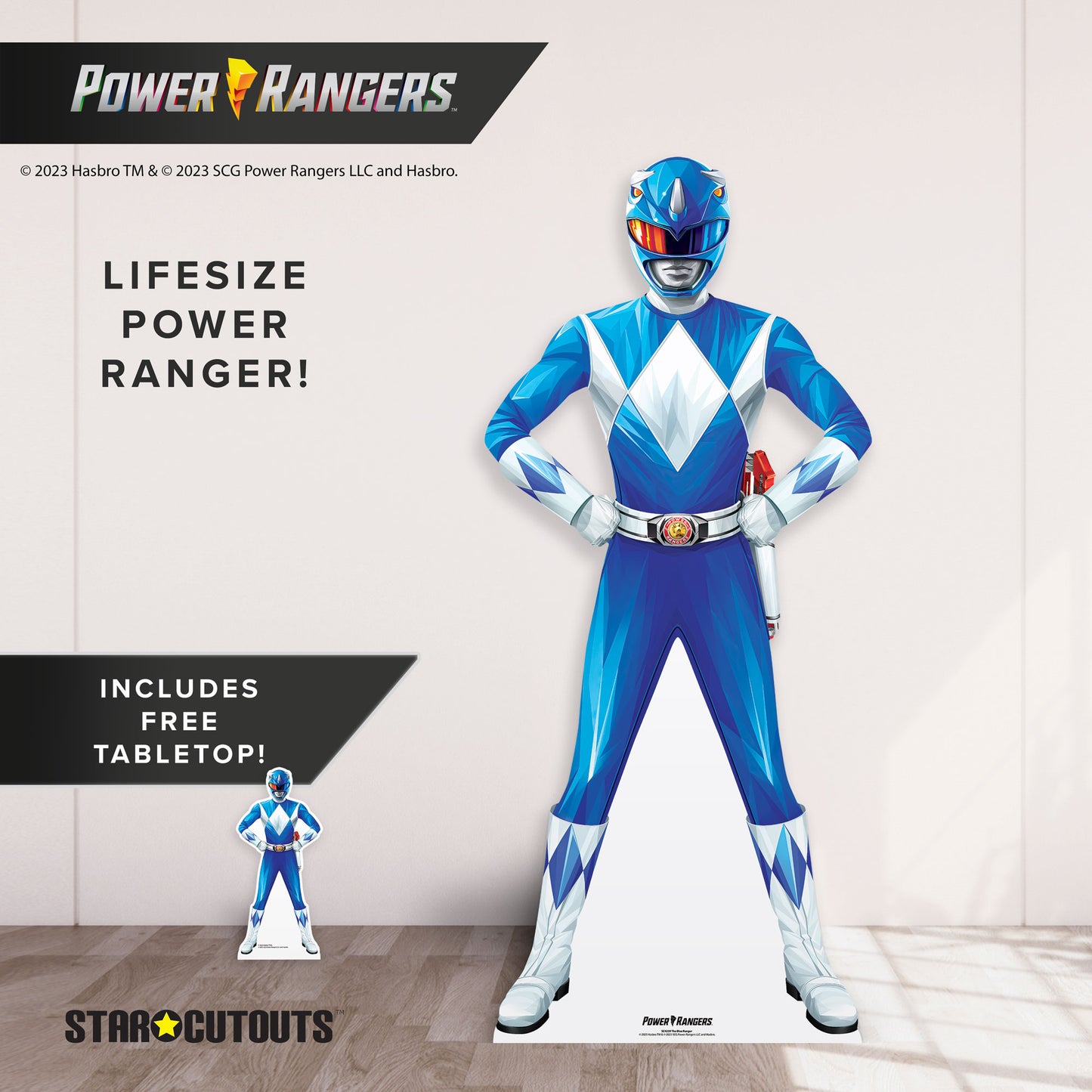 Blue Power Ranger Cardboard Cutout - mycardboardcutout
