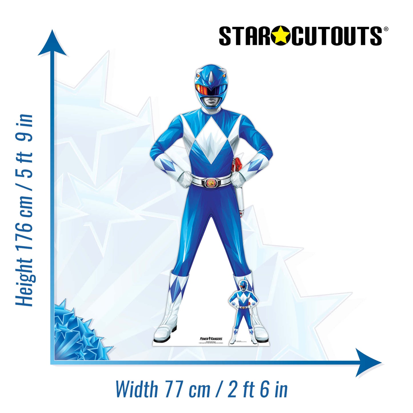 Blue Power Ranger Cardboard Cutout - mycardboardcutout