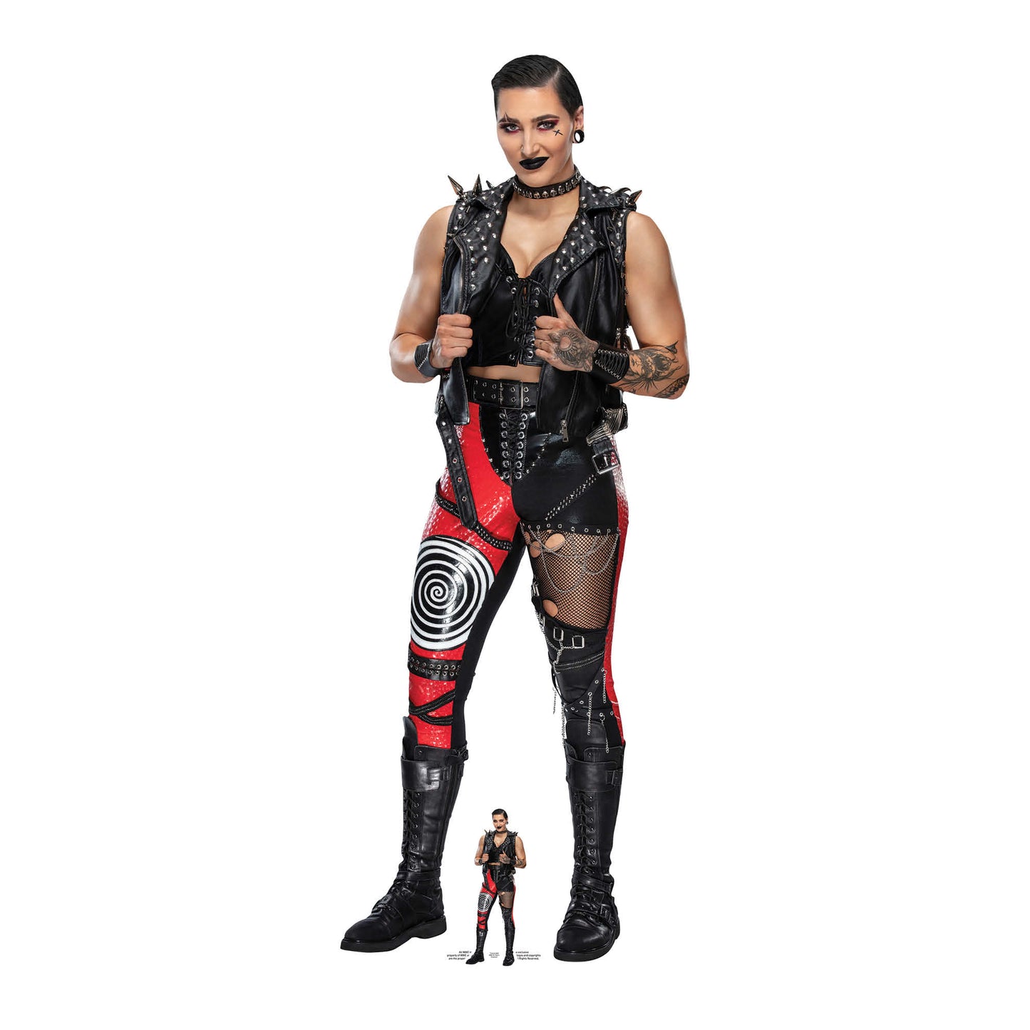 SC4264 Rhea Ripley WWE Lifesize Cardboard Cut Out With Mini Wrestler - mycardboardcutout