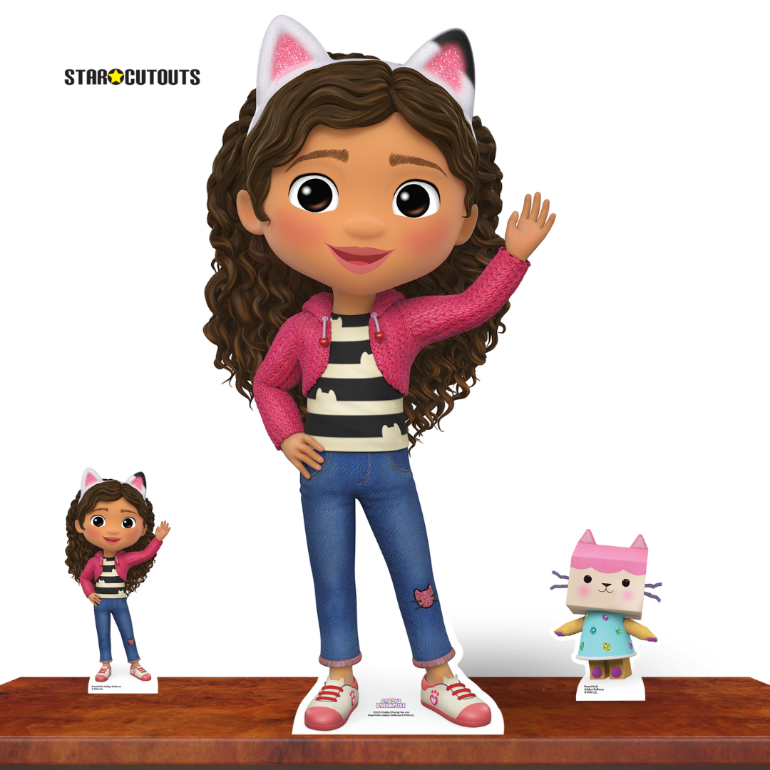 Gabby Waving Gabby's Dollhouse Star Mini Cardboard Cut Out Height 96cm - mycardboardcutout