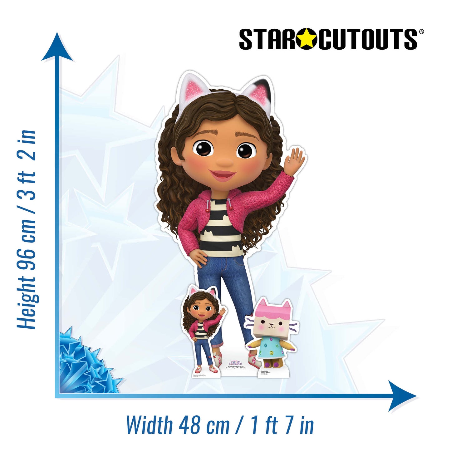 Gabby Waving Gabby's Dollhouse Star Mini Cardboard Cut Out Height 96cm - mycardboardcutout