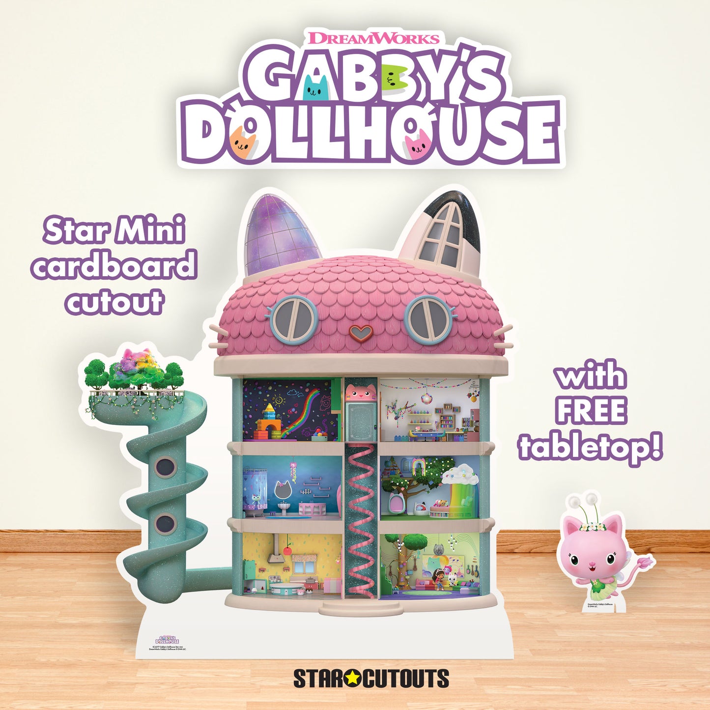 Gabby's Dollhouse Star Mini Cardboard Cut Out Height 79cm - mycardboardcutout