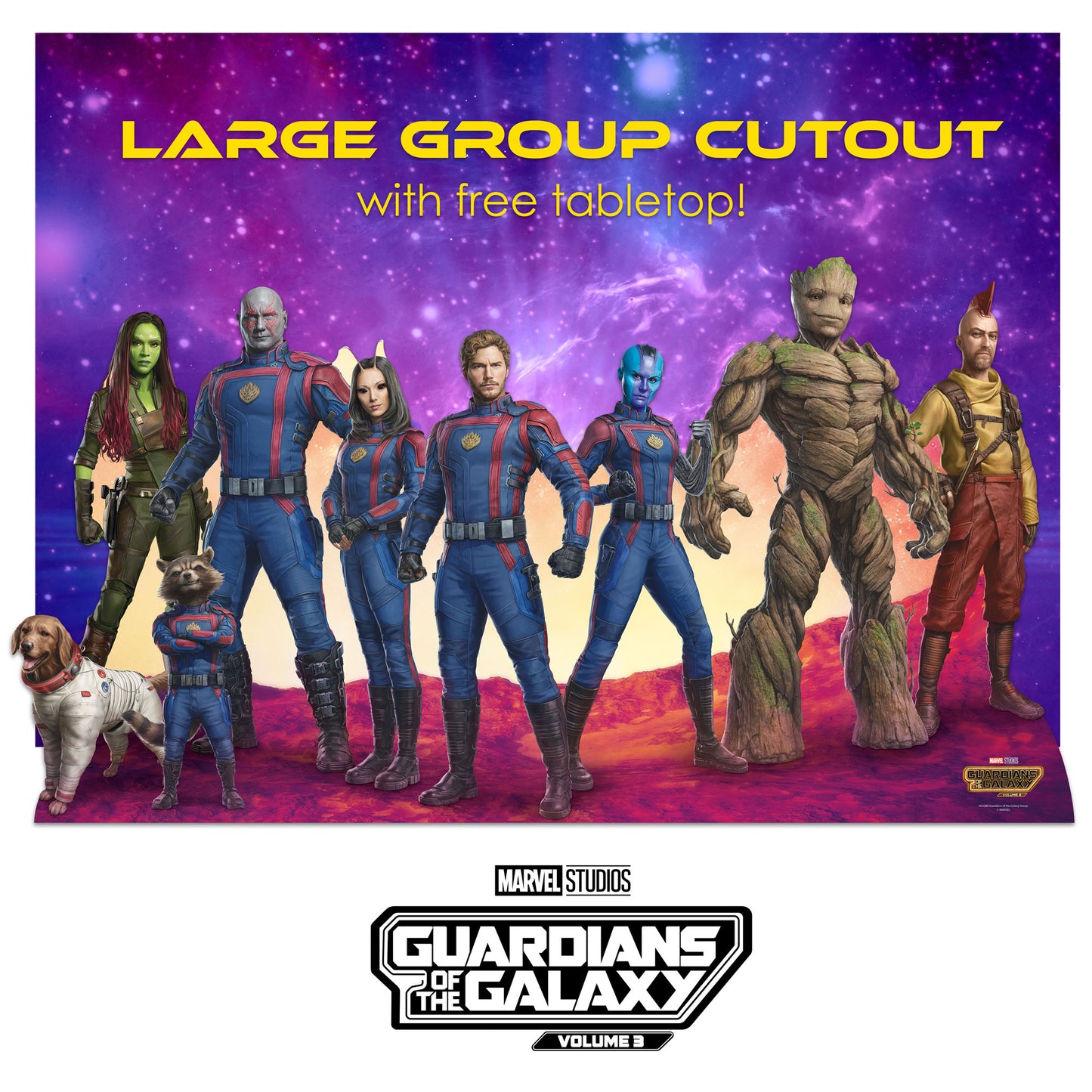 Guardians Group Guardians of the Galaxy Three Marvel Cardboard Cut Out With Mini Cardboard Cutout - mycardboardcutout