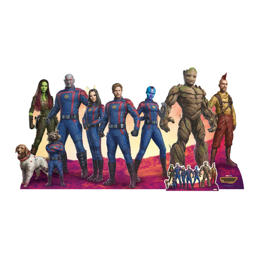 Guardians Group Guardians of the Galaxy Three Marvel Cardboard Cut Out With Mini Cardboard Cutout - mycardboardcutout