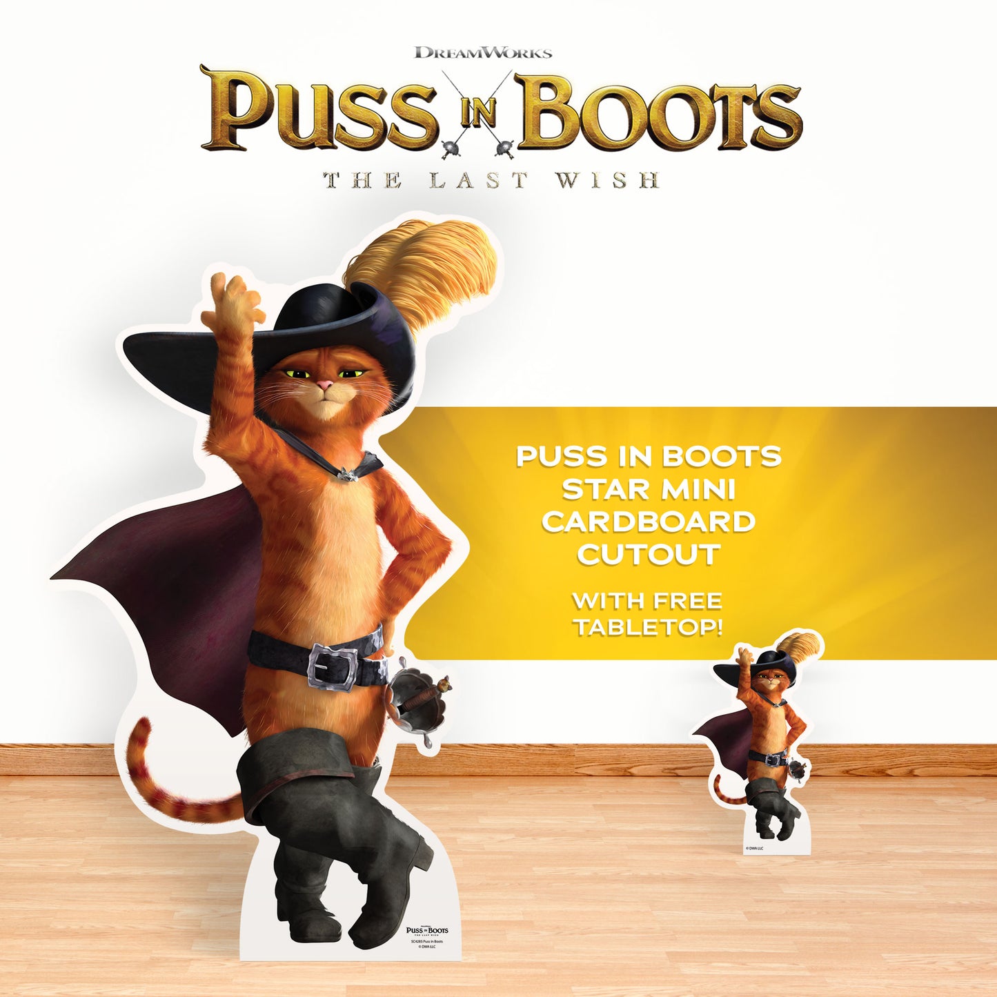 SC4285 Puss In Boots pose OlE Star Mini Cardboard Cutout With Mini