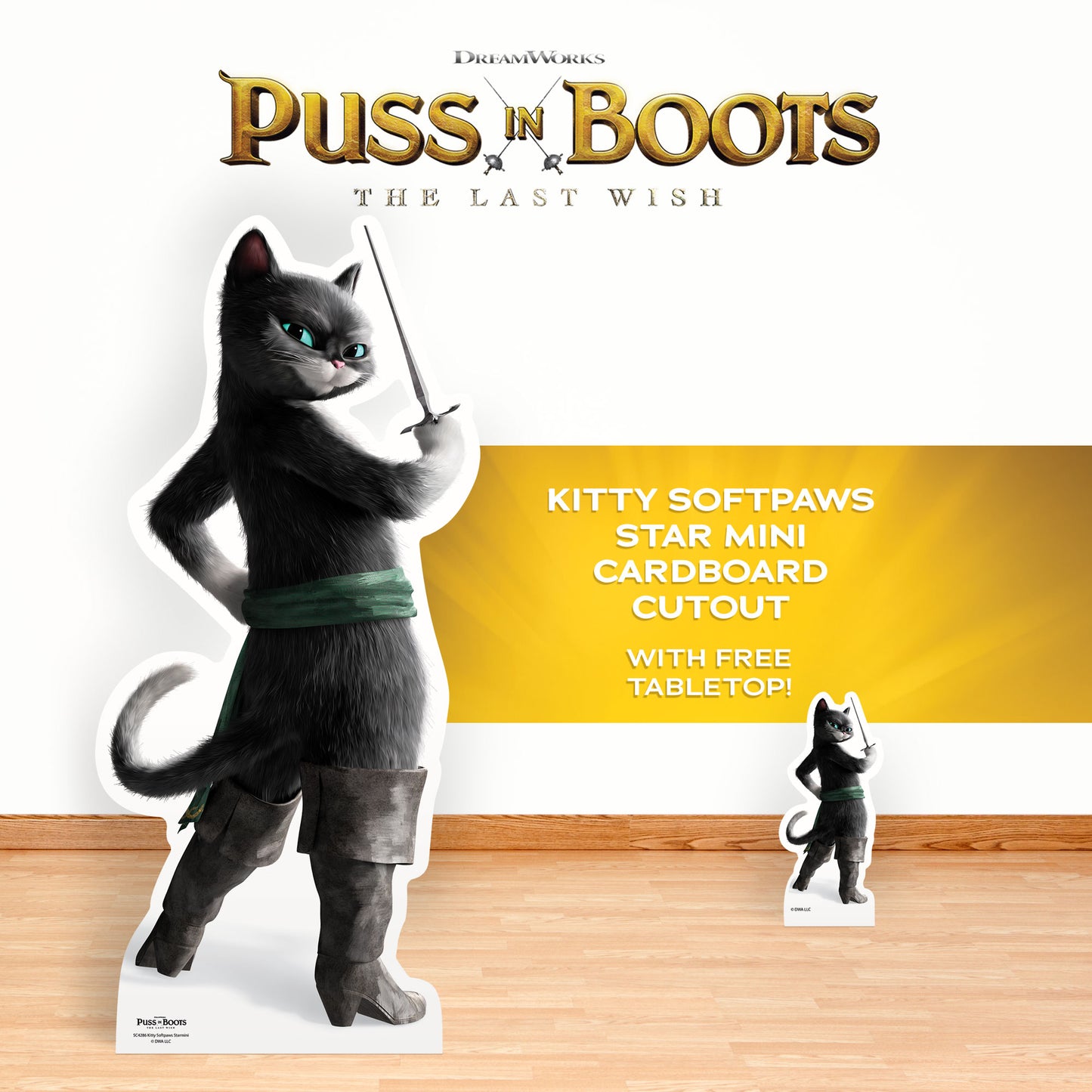 SC4286 Kitty Soft Paws Puss in Boots Star Mini Cardboard Cutout With Mini - mycardboardcutout