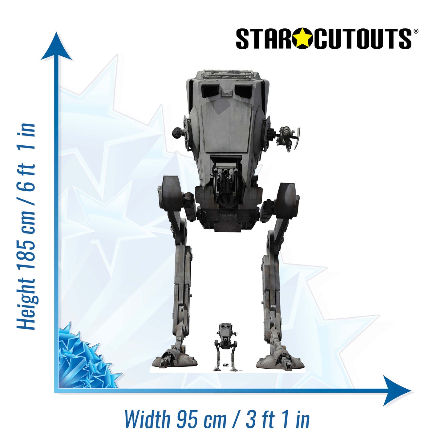 AT ST Star Wars All Terrain Scout Cardboard Cut Out Height 185cm