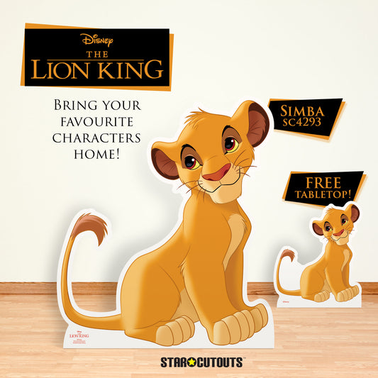 Simba Pride Lion King Cub Star Mini Cardboard Cutout With Mini Height 84cm