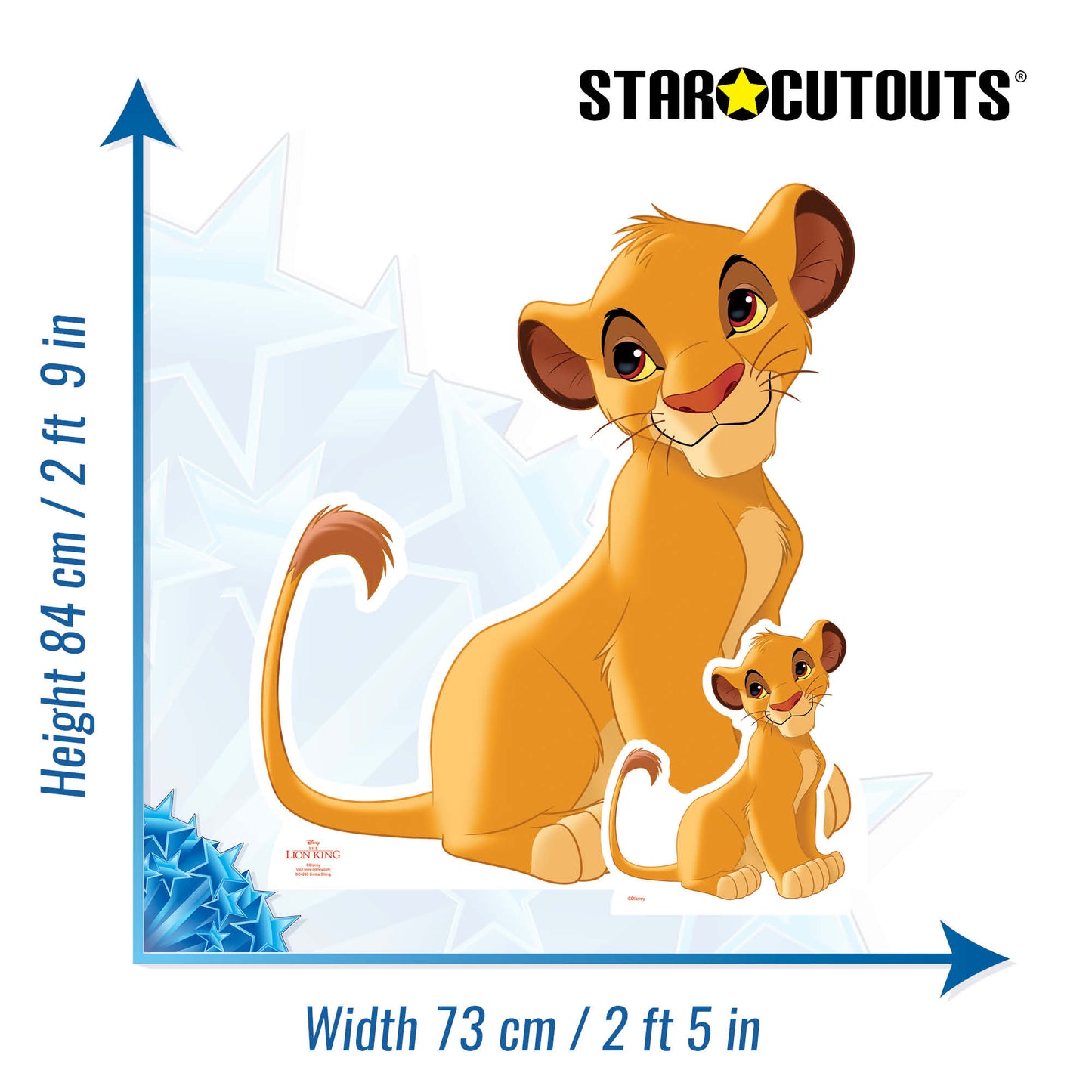 Simba Pride Lion King Cub Star Mini Cardboard Cutout With Mini Height 84cm