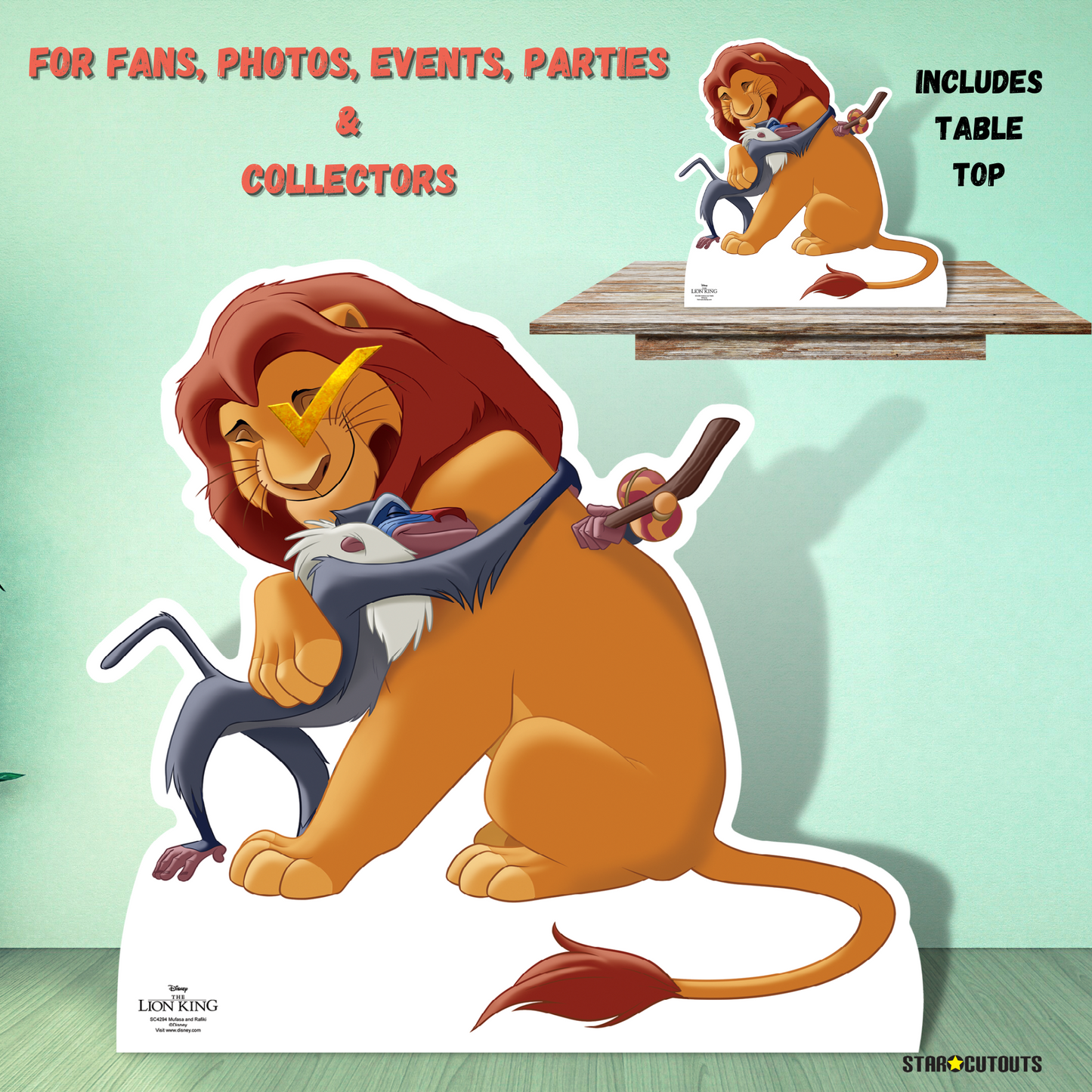 SC4294 Mufasa Rafiki Cardboard Cut Out Height 74cm