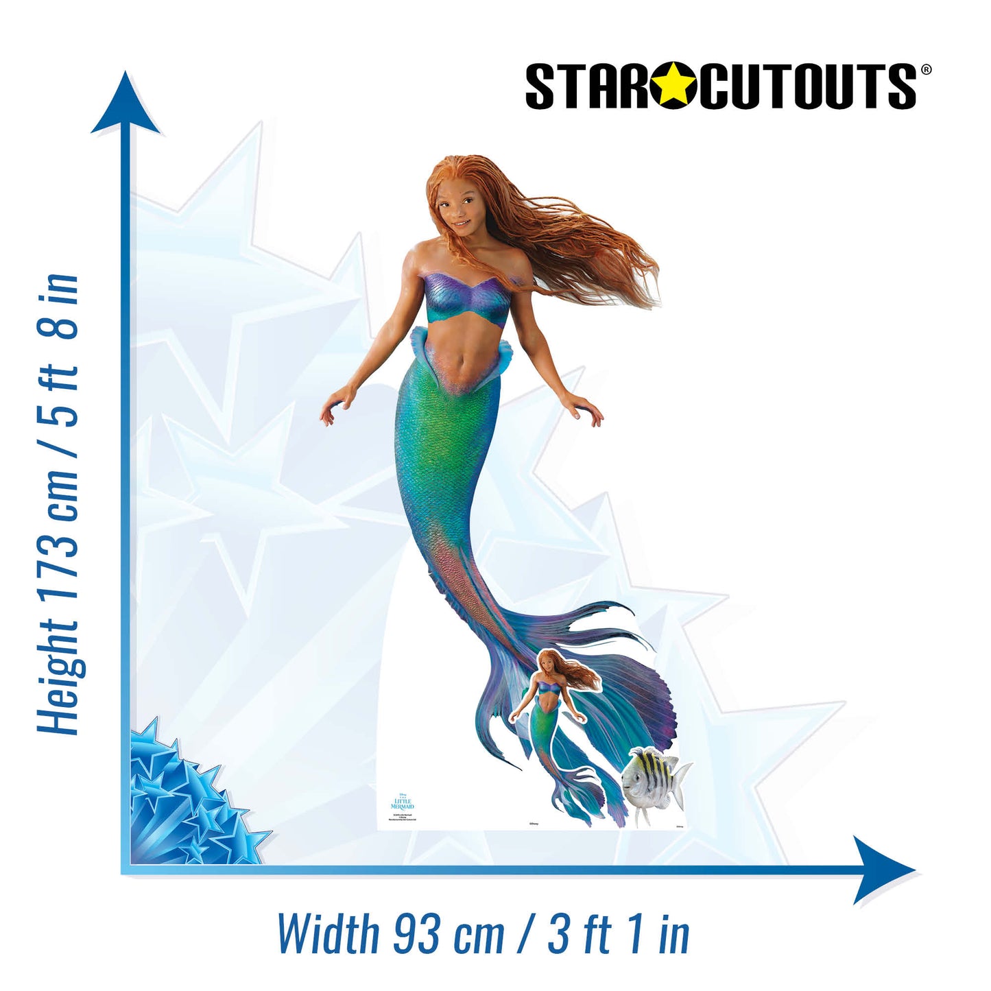 SC4295 Little Mermaid Live Action Halle Bailey Cardboard Cut Out Height 173cm