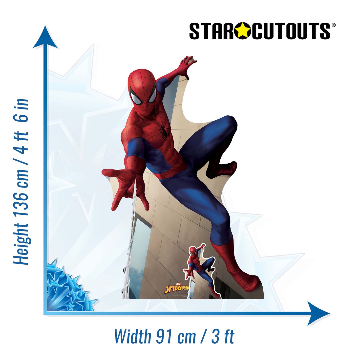 SC4304 Spider-Man Web Shooting Cardboard Cutout With Mini Height 136cm