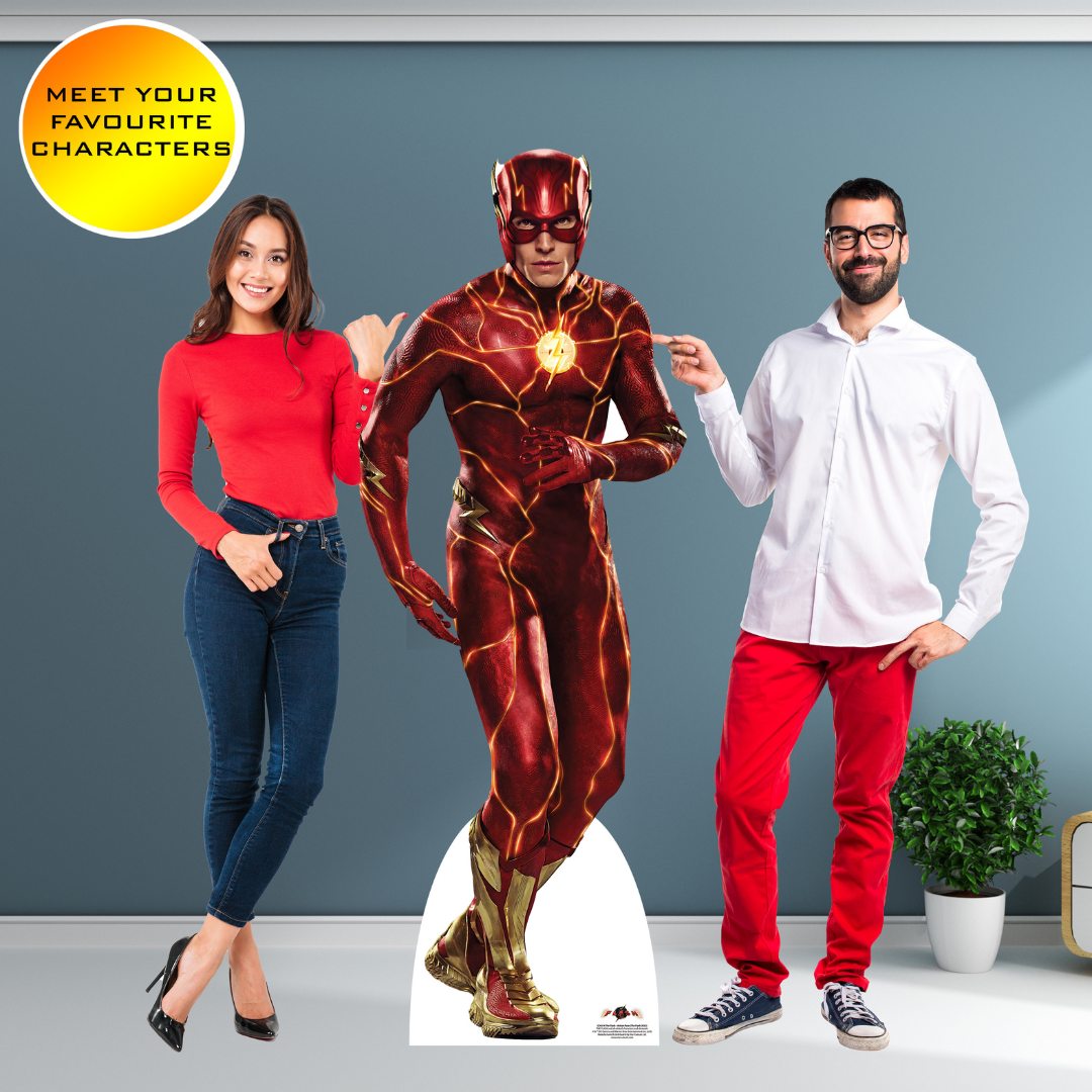 The Flash Ezra Miller Action Pose Cardboard Cutout - mycardboardcutout
