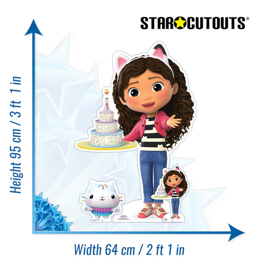 Gabby with Cake Gabby's Dollhouse Star Mini Cardboard Cut Out Height 95cm - mycardboardcutout