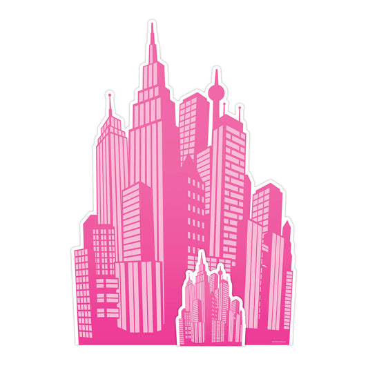 SC4319 Pink City silhouette Cardboard Cut Out Height 133cm - mycardboardcutout