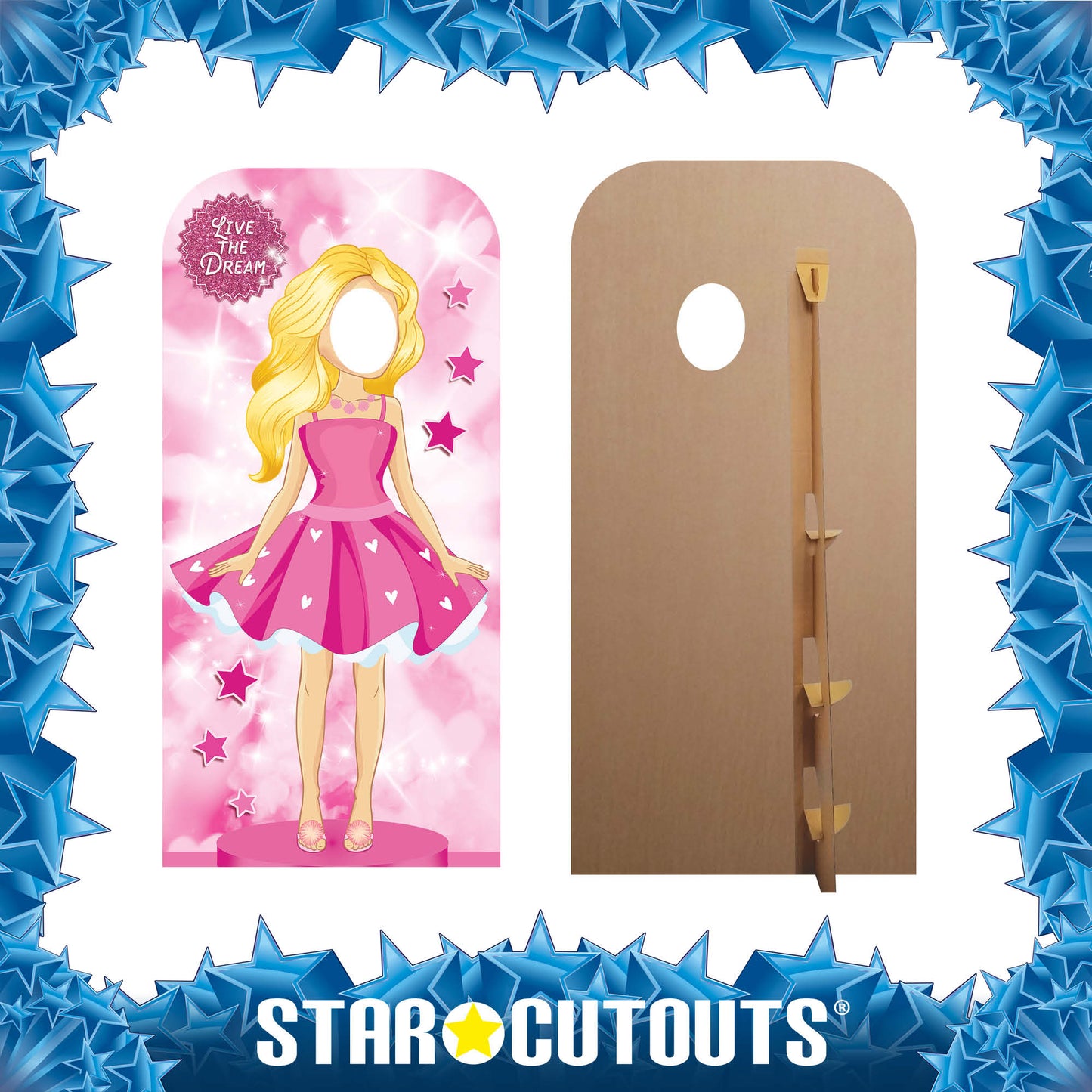 SC4320 Pink Doll Stand In Cardboard Cut Out Height 193cm - mycardboardcutout